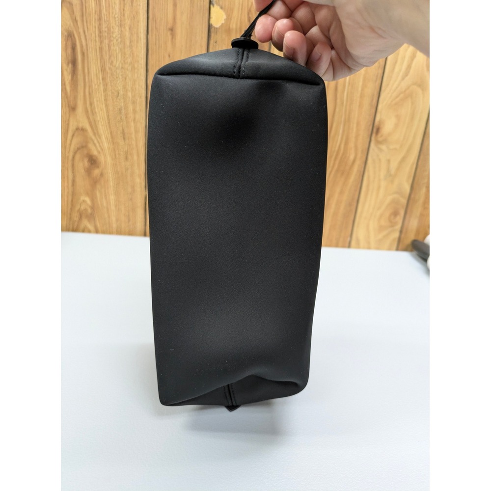 Burberry Toiletry Bag OS Black Neoprene Logo Zip Travel Pouch Minimalist - Picture 6 of 11